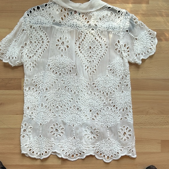 Johnny Was Marietta cooper lace white top size xs great condition - Picture 6 of 6